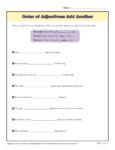 Order of Adjectives Printable Activity - Add Another!