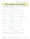 Order of Adjectives: Fill in the Blank