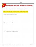 Paragraph and Topic Sentence Practice Worksheet - Opinions
