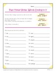 Spelling Rules - Past Tense Verbs that end in Y