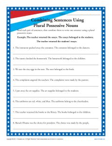 Plural Possessive Nouns Printable Activity