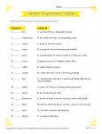 Printable Poetry Vocabulary Match Worksheet