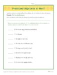 Predicate Adjective or Not? | Grammar Worksheets