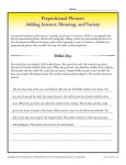 Prepositional Phrases Activity - Adding Interest, Meaning and Variety