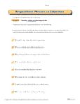Prepositional Phrases as Adjectives | Grammar Worksheets