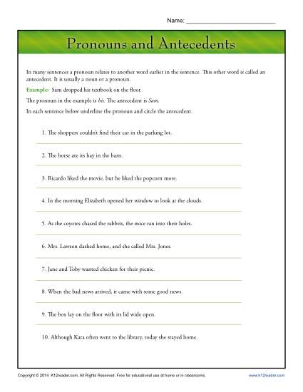 Pronoun Agreement | Pronouns and Antecedents
