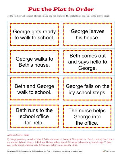 Cut-Out Action Card Activity - Put the Plot in Order