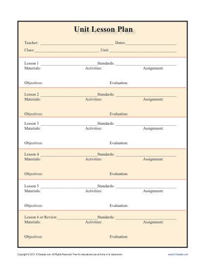 Lesson Plan Template - Secondary Detailed Unit