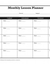 Monthly Lesson Plan Template – Secondary