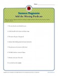 Add the Missing Predicate Worksheet - Sentence Fragments