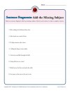 Sentence Fragments: Add the Missing Subject
