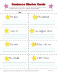 Printable Cards - Sentence Starters