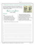 Printable Shakespeare Activity - Romeo and Juliet - Understanding The Prologue