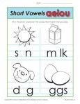 Short Vowel Worksheet Practice Activity for Kids
