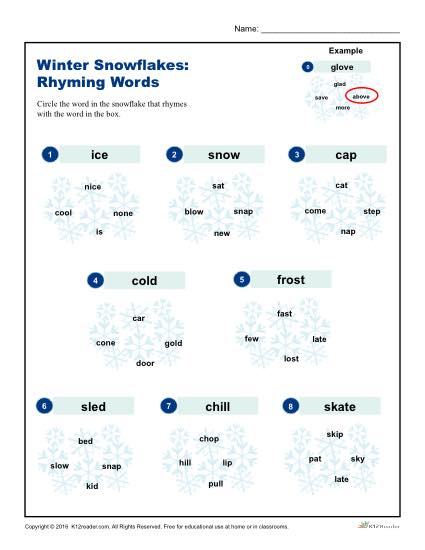 Winter Snowflakes - Circle the Rhymes