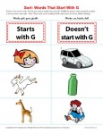 Letter G Consonant Worksheet