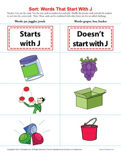 Letter J Consonant Worksheet