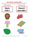 Sort the Words That Start With The Letter I - Printable Worksheet Lesson Activity