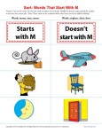 Sort the Words That Start With The Letter M - Printable Worksheet Lesson Activity