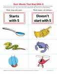 Sort the Words That Start With The Letter S - Printable Worksheet Lesson Activity