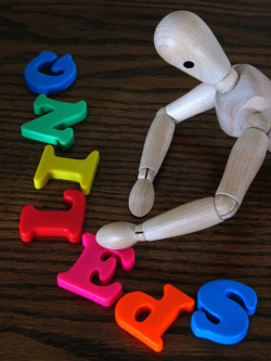 Spelling in colored letters