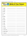 3rd Grade Spelling Words Week 20 – K12Reader Spelling Curriculum