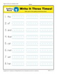 1st Grade Spelling Words Week 1 - K12Reader Spelling Curriculum