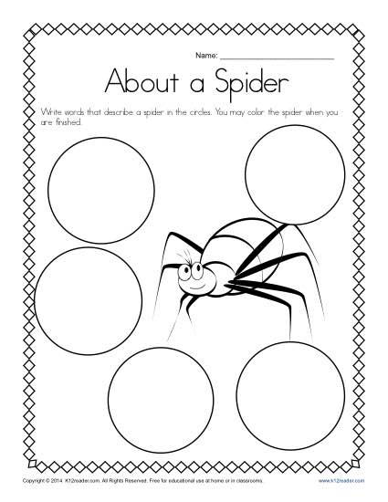 Kindergarten Writing Prompt - About a Spider!
