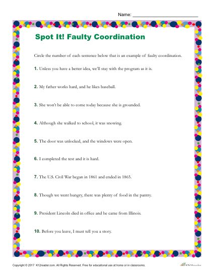 Which Sentences Are Examples of Faulty Coordination?