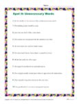Which of the Following Sentences Use Unnecessary Words? Printable Worksheet