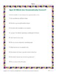 Which of the Following Sentences are Grammatically Correct? Printable Worksheet