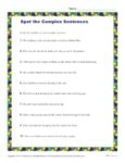 Which of the Following are Complex Sentences? Printable Worksheet