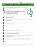 Starting a Sentence with a Number: Printable Worksheet for Students
