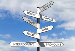 Interrogative Pronouns Street Sign