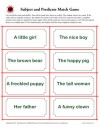 Subject and Predicate Activity – Match Game