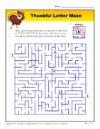 Thankful Letter Maze Activity