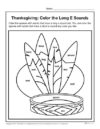 Thanksgiving Coloring Sheet: Color the Long E Sounds
