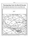 Thanksgiving Coloring Page: Color the Short E Sounds
