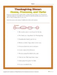 Thanksgiving Themed Worksheet for Nouns and Verbs