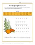 Thanksgiving Printable Worksheet - Secret Code