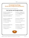 Thanksgiving Song: Circle the Prepositional Phrases Worksheet