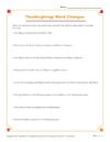 Thanksgiving: Word Changes Worksheet Activity