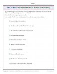 Titles of Works - Quotation Marks, Italics, or Underline - Worksheet Activity for Students