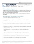 Printable Writing Worksheet - Topic Sentences