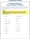 Cause, Purpose and Condition Transition Words