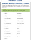 Compare and Contrast Transition Words