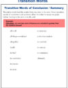 Conclusion and Summary Transition Words
