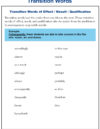 Effect, Result  and Qualification Transition Words