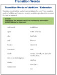 Addition and Extension Transition Words