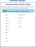 Place and Space Transition Words